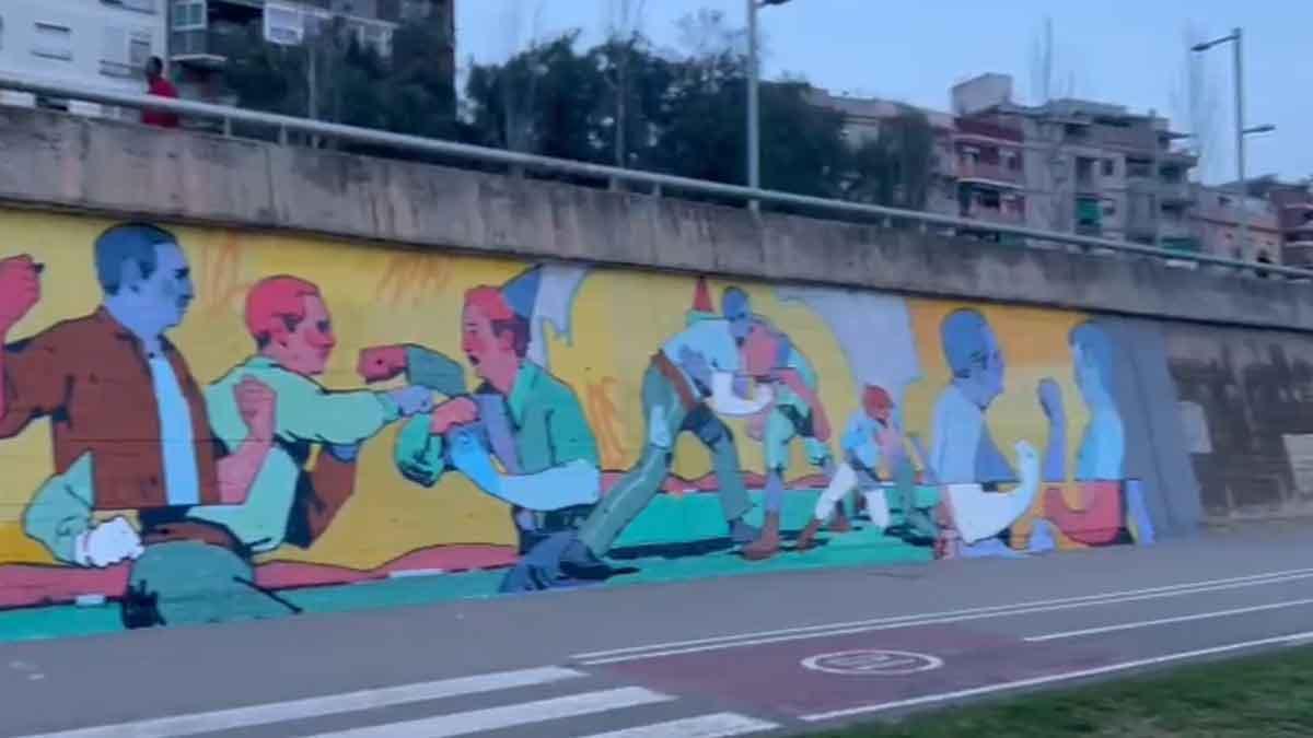 Primer grafiti en el Besart, en el río Besòs