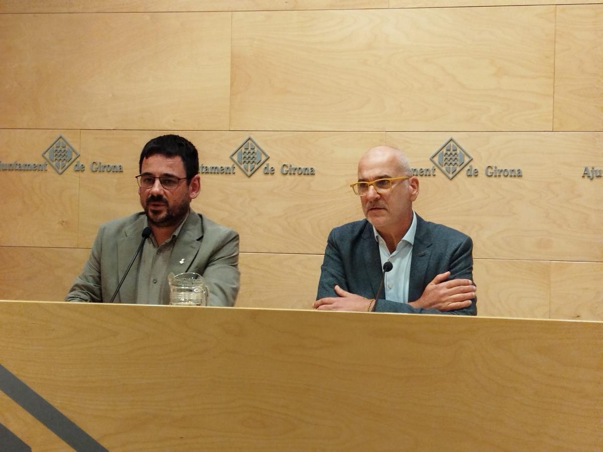 Lluc Salellas i Quim Salvi en la roda de premsa d'aquest dijous.