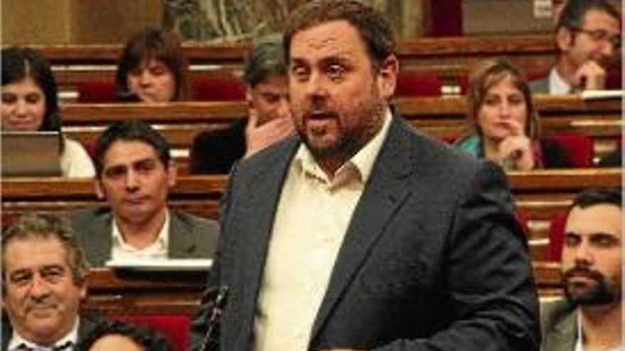 El líder d&#039;ERC, divendres, al Parlament de Catalunya.