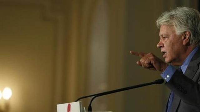 El expresidente del Gobierno Felipe González, en un desayuno informativo en Madrid.