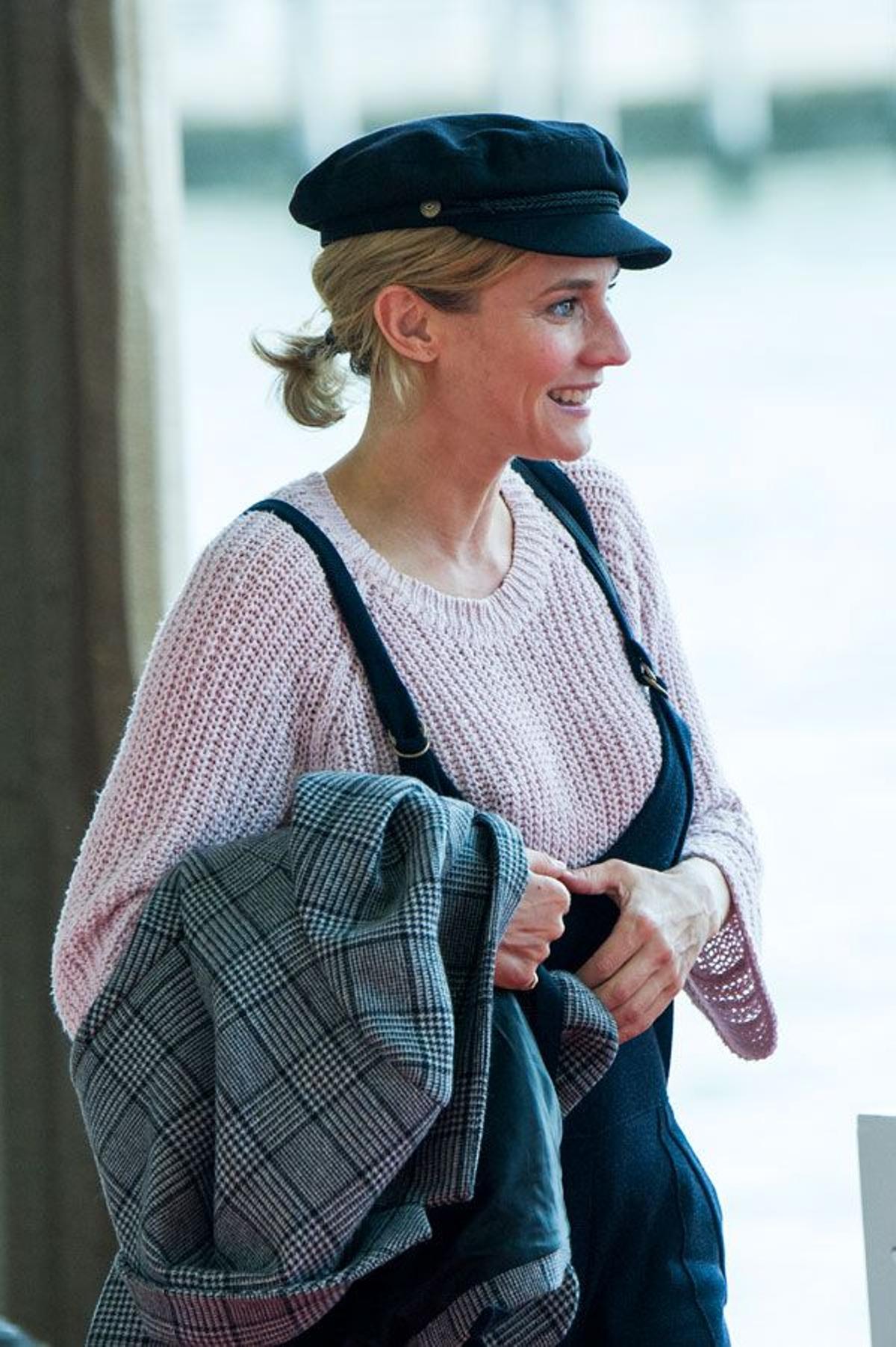 Diane Kruger con jersey y mono a su llegada a Venecia