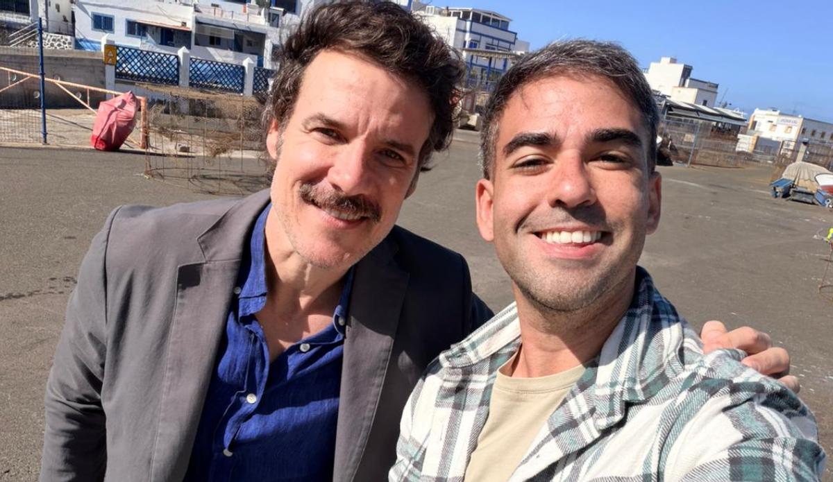 El actor Daniel Grao y el periodista Adolfo Rodríguez