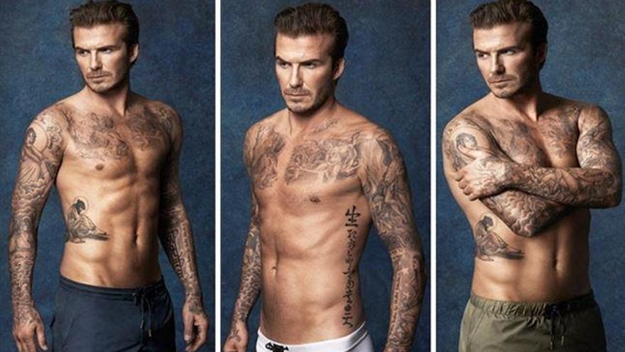 David Beckham posa en bañador.