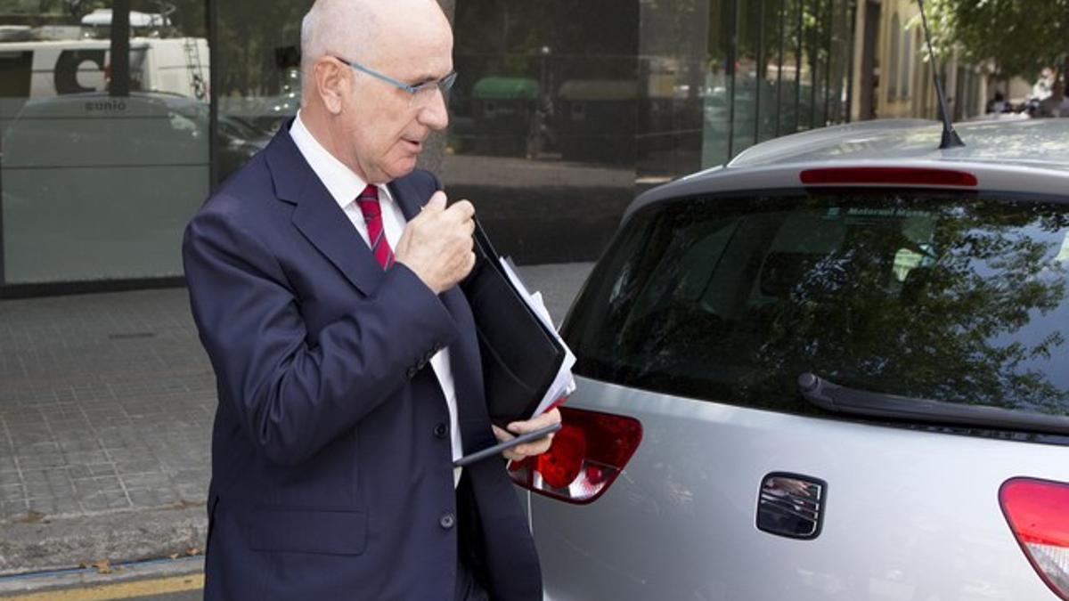 Josep Antoni Duran Lleida, ayer tras la reunión de la dirección de Unió.