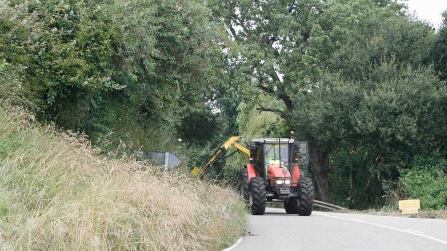 Siega de las márgenes de la vía que une Luanco y Antromero