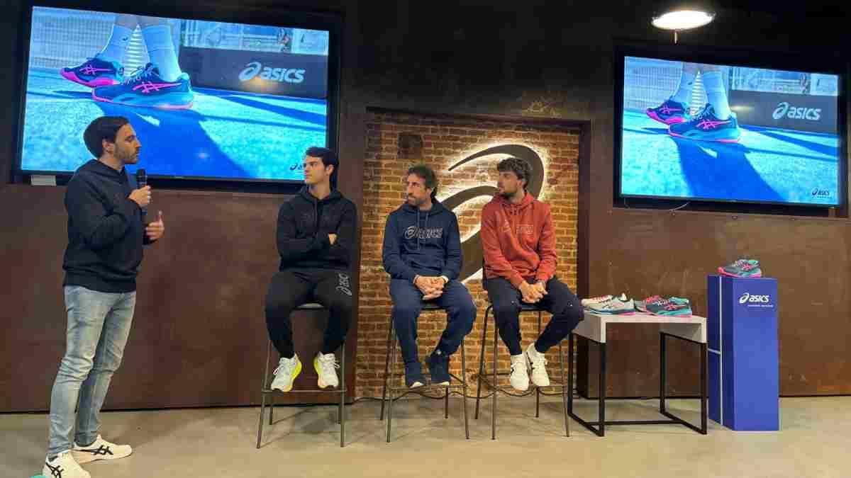 Coki Nieto, Maxi Grabiel y Mike Yanguas, en el acto de Asics