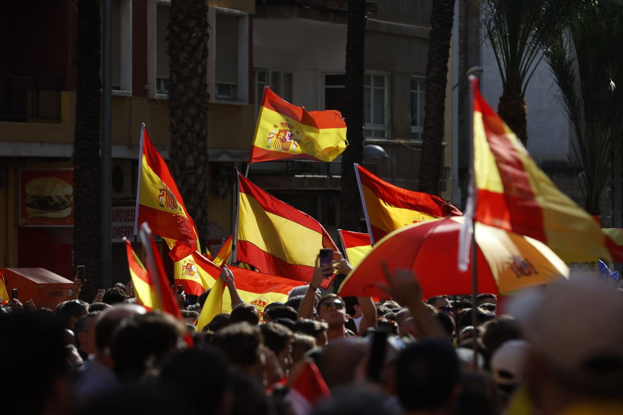 Miles de manifestantes recorren Alicante en contra de la amnistía
