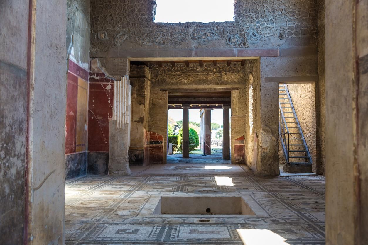 Interior de una villa romana en Pompeya, donde dicen que se usaba el cristal de Cuenca de las minas de Segobriga