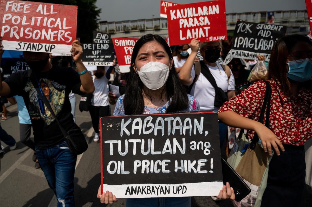 Protestas en Filipinas antes del primer discurso del estado de la nación de Marcos