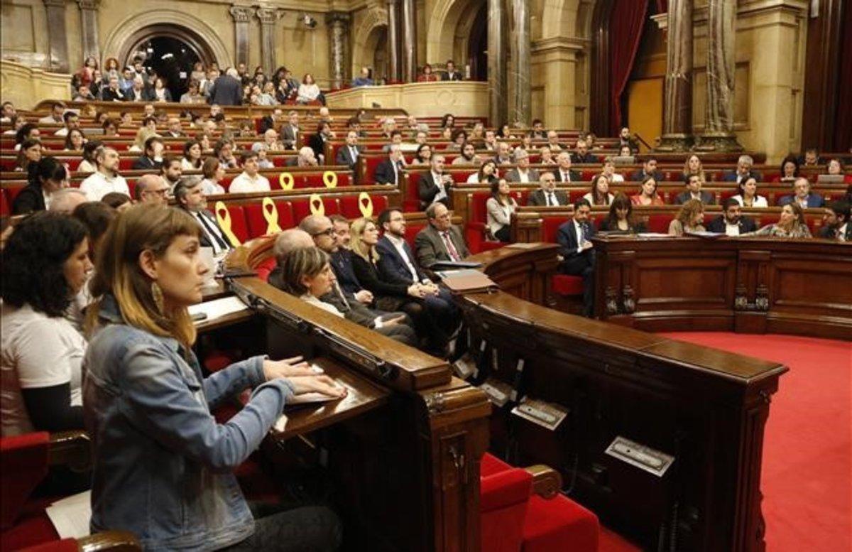 El hemiciclo del Parlament de Catalunya.