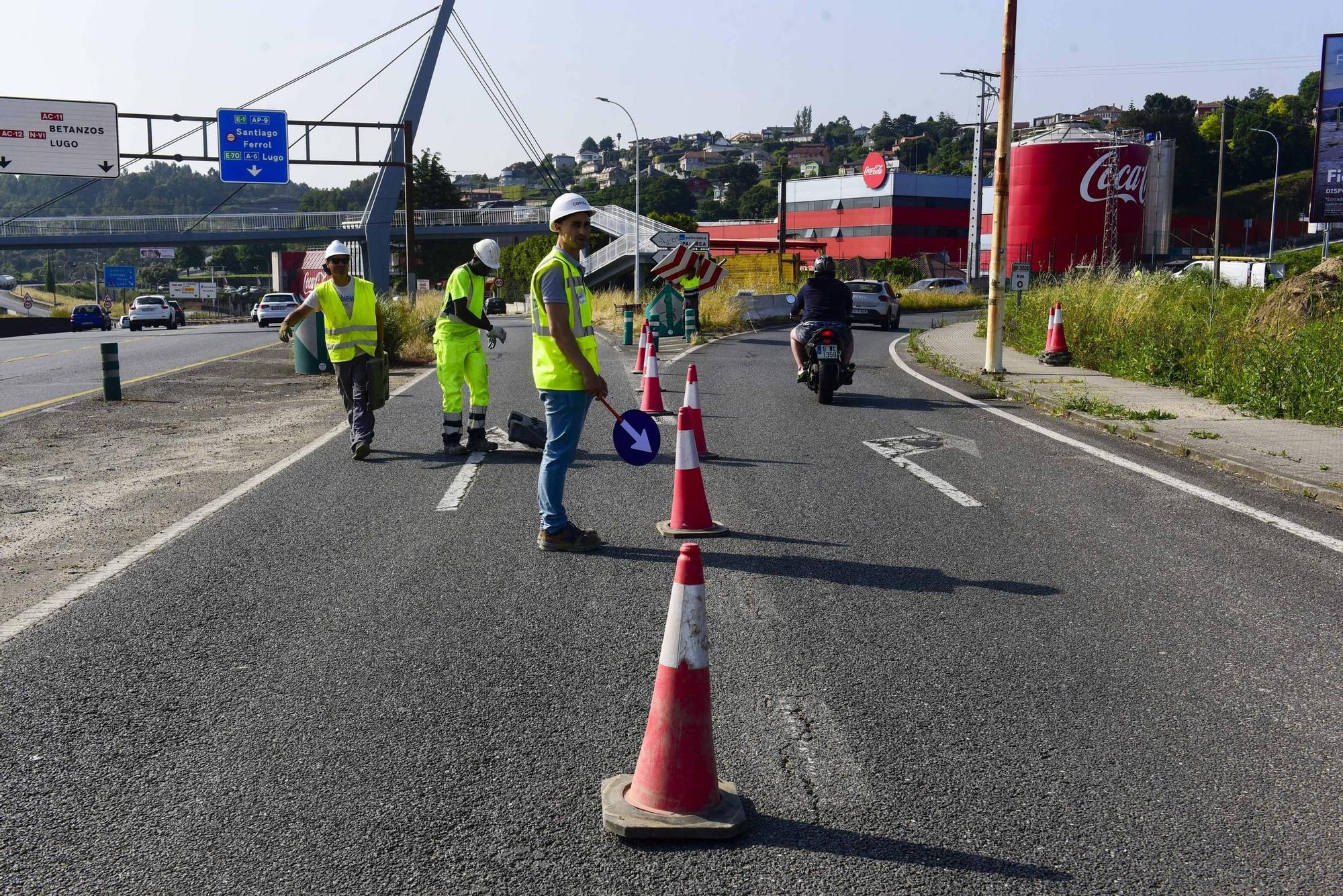 Cortes de tráfico en el acceso a A Zapateira por las obras de remodelación de Alfonso Molina