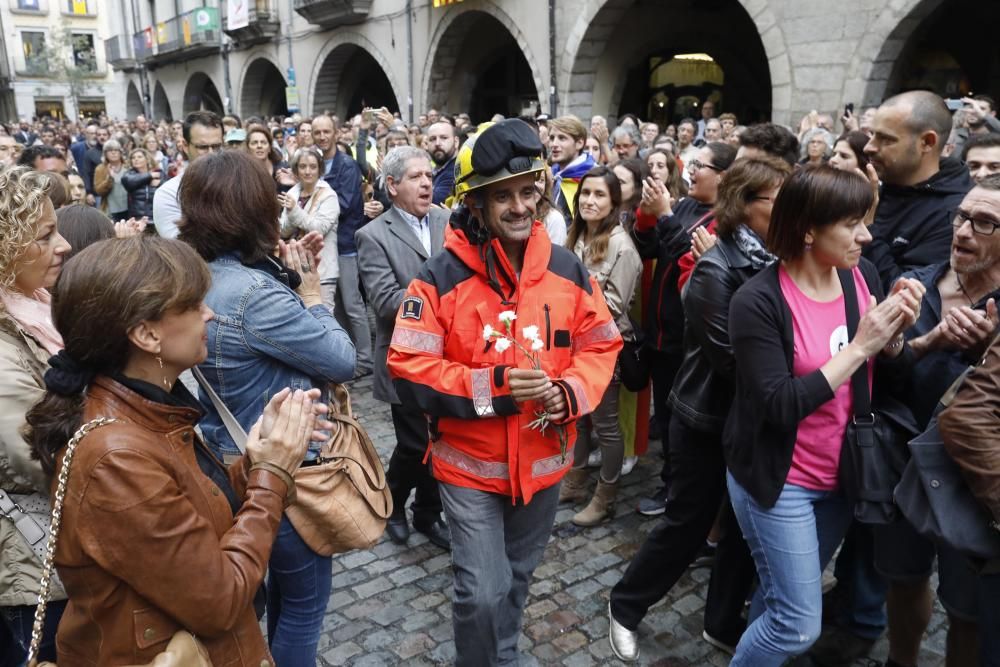 Concentració de rebuig de les actuacions policials de l'1-O a la plaça del Vi