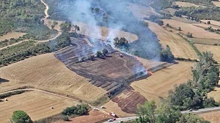 El foc a la zona agrícola.