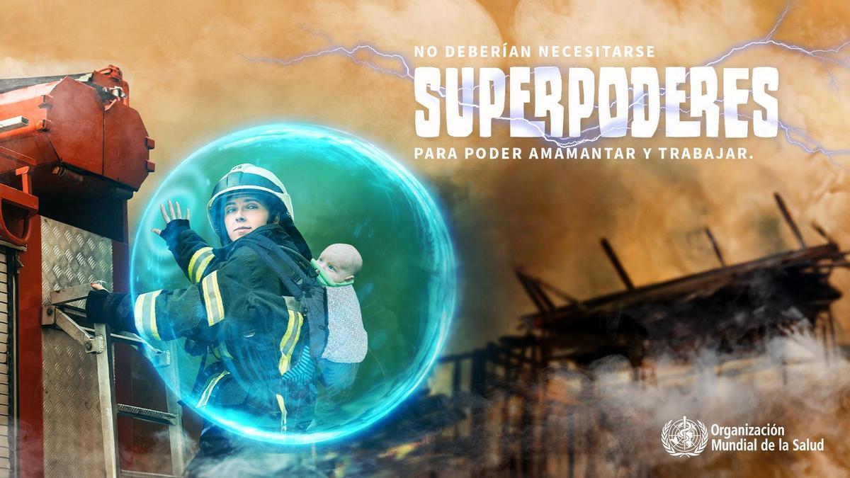 Cartel de la campaña por la Semana Mundial de la Lactancia.