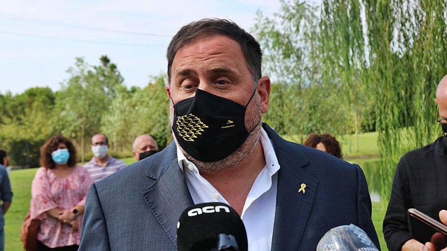 Oriol Junqueras aquest dissabte a Santa Coloma de Farners.