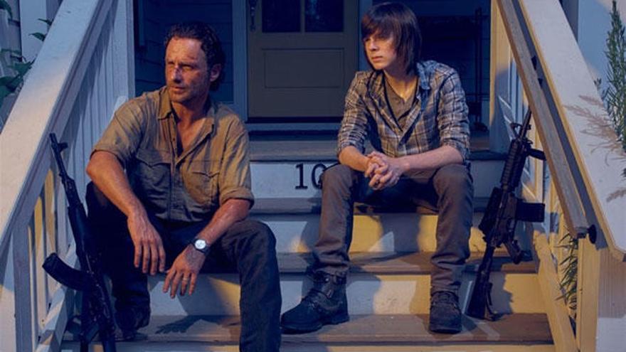 Carl y Rick en &#039;The Walking Dead&#039;.