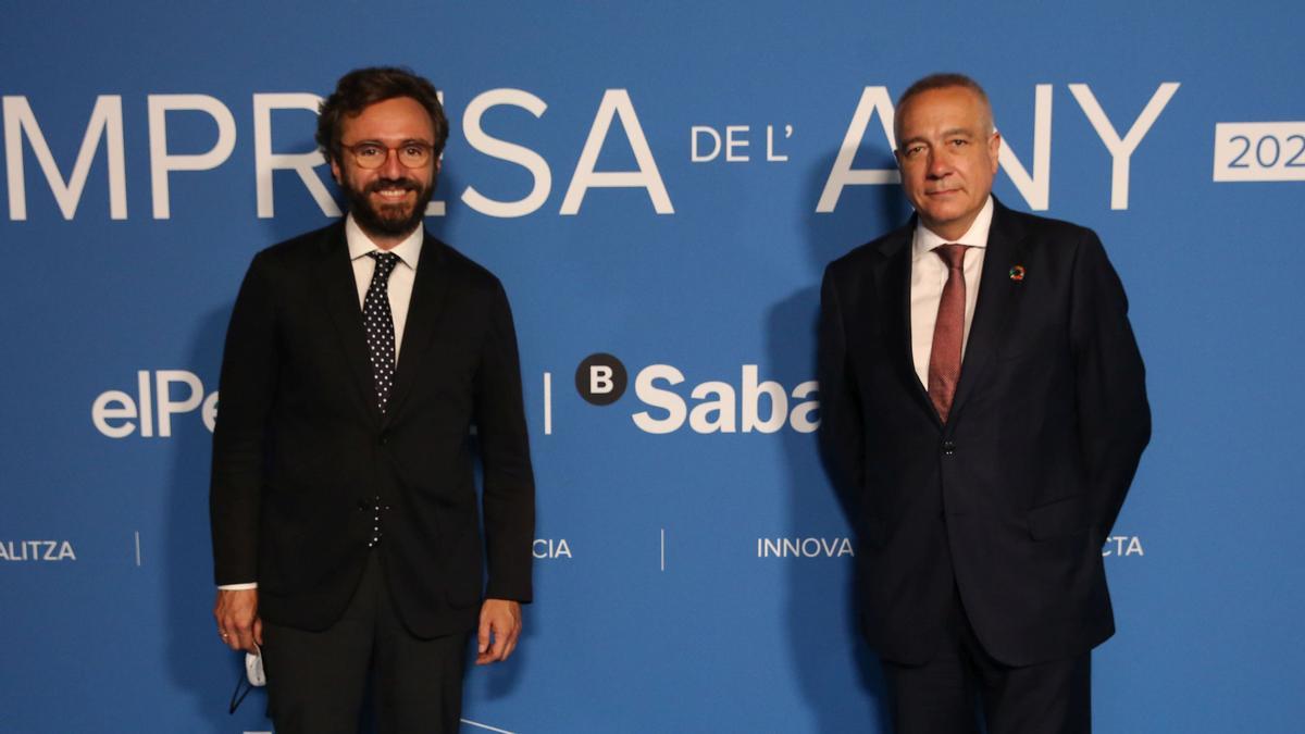 Premios Empresa del any 2020 en la Llotja de Mar En al foto Aitor Moll y Pere Navarro