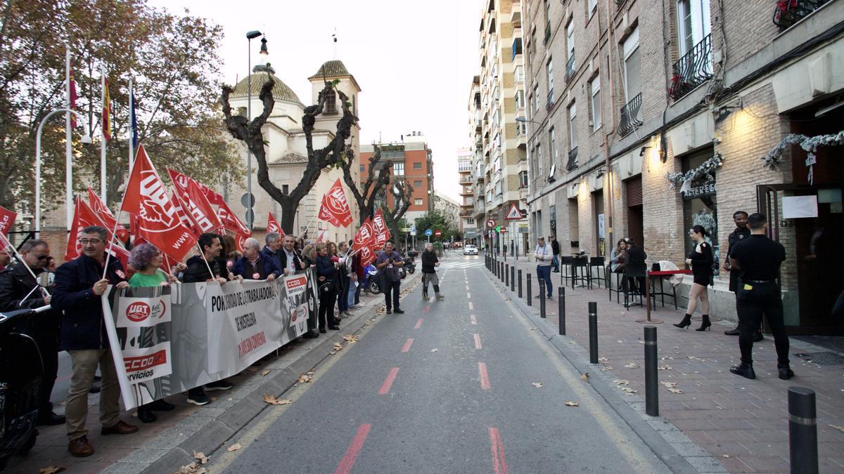 Protesta de la hostelería en San Esteban en el mes de diciembre.