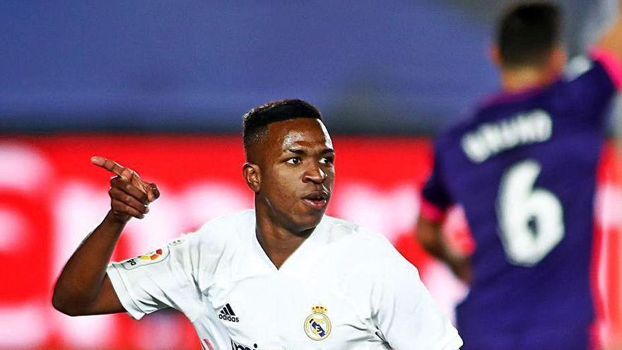 Vinicius celebra el único gol del partido.