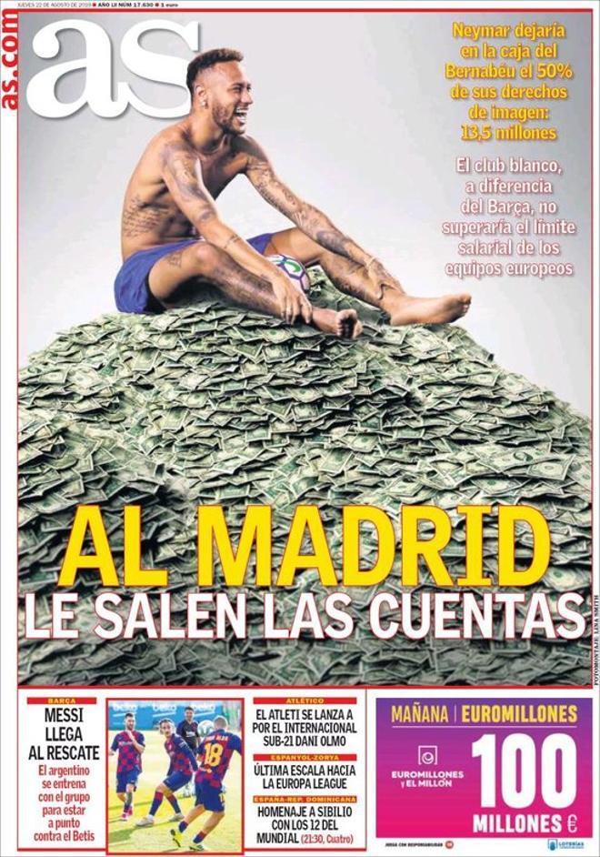 Portada del AS del 22 de agosto de 2019