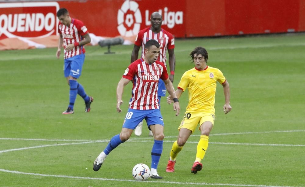 El partido entre el Sporting y el Girona, en imágenes