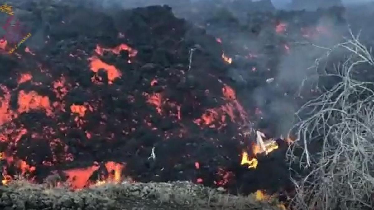 Nueva colada del volcán de La Palma.