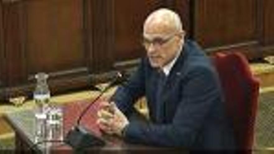 L&#039;exconseller d&#039;Exteriors, Raül Romeva, durant el seu interrogatori.