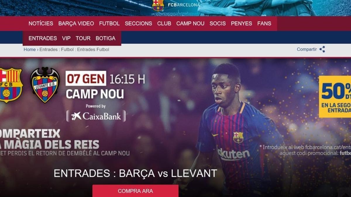 Promoción del Barça-Levante con la vuelta de Dembélé.