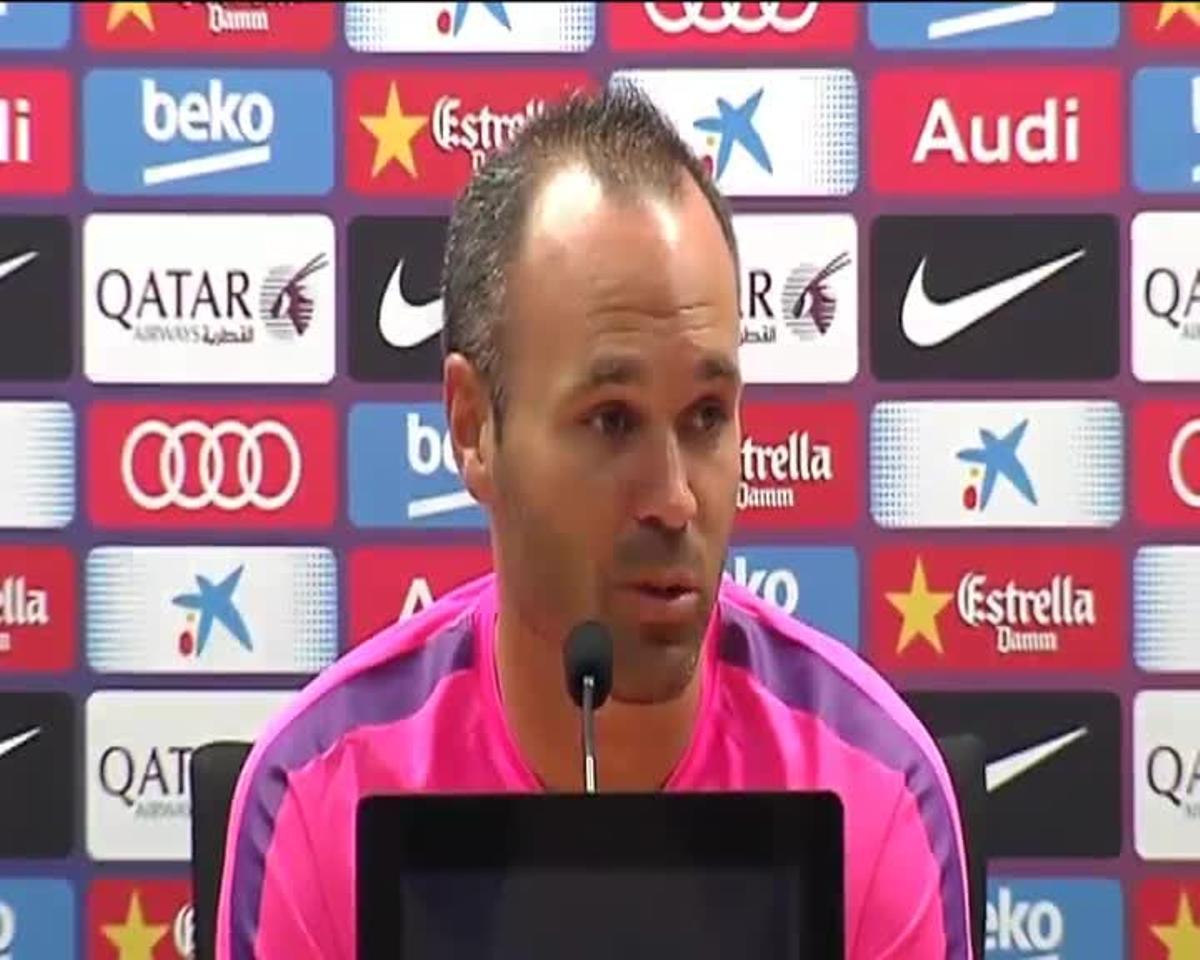 Iniesta repasó la actualidad del Barça ante los medios de comunicación.