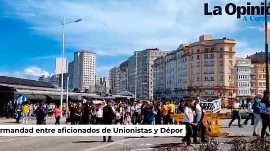 Unidas las aficiones de Deportivo y Unionistas