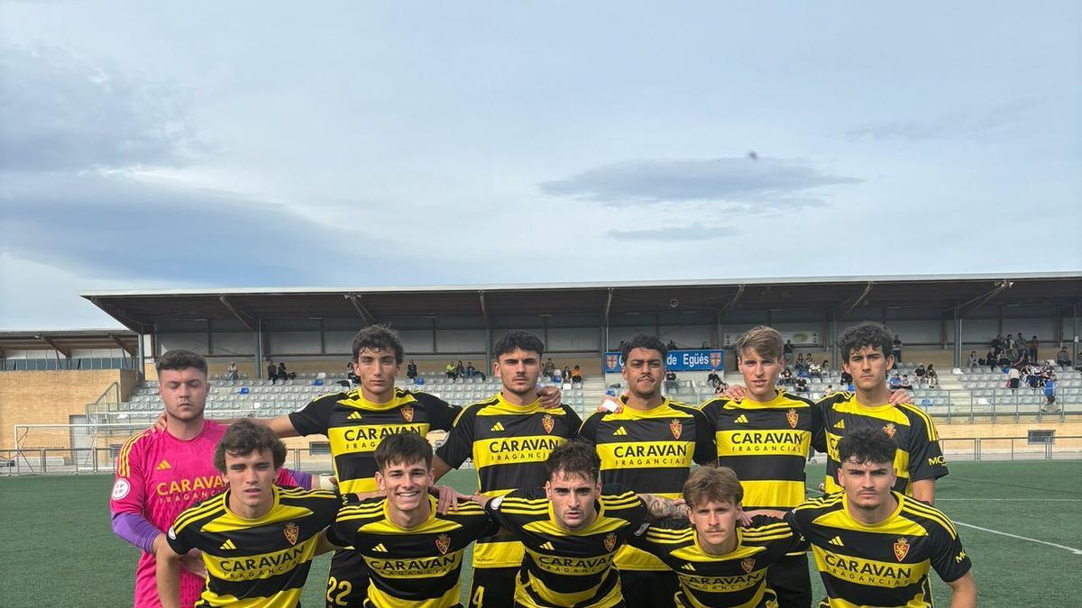 El once del Deportivo Aragón en el partido ante el Valle de Egüés.