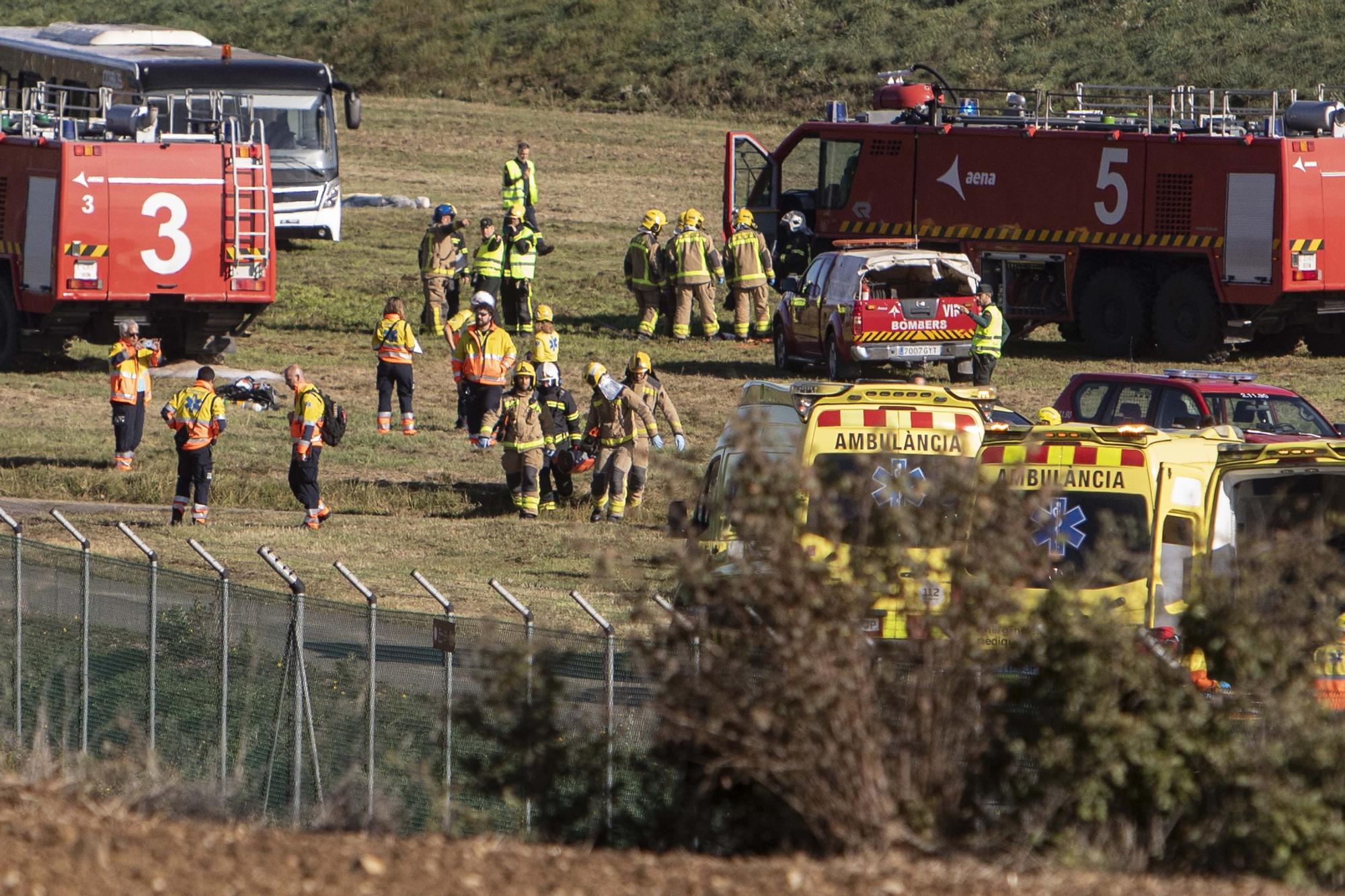 Simulacre d'accident aeri a l'aeroport de Girona