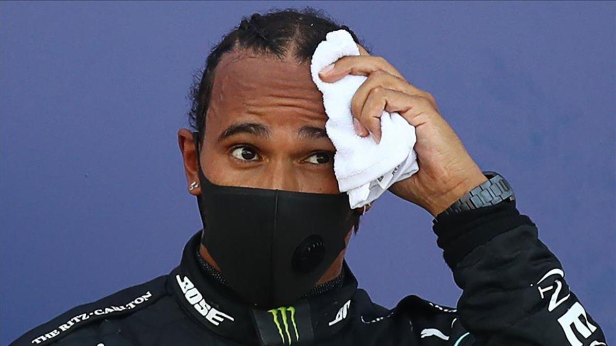 Hamilton, enfadado tras el Gran Premio de Rusia.