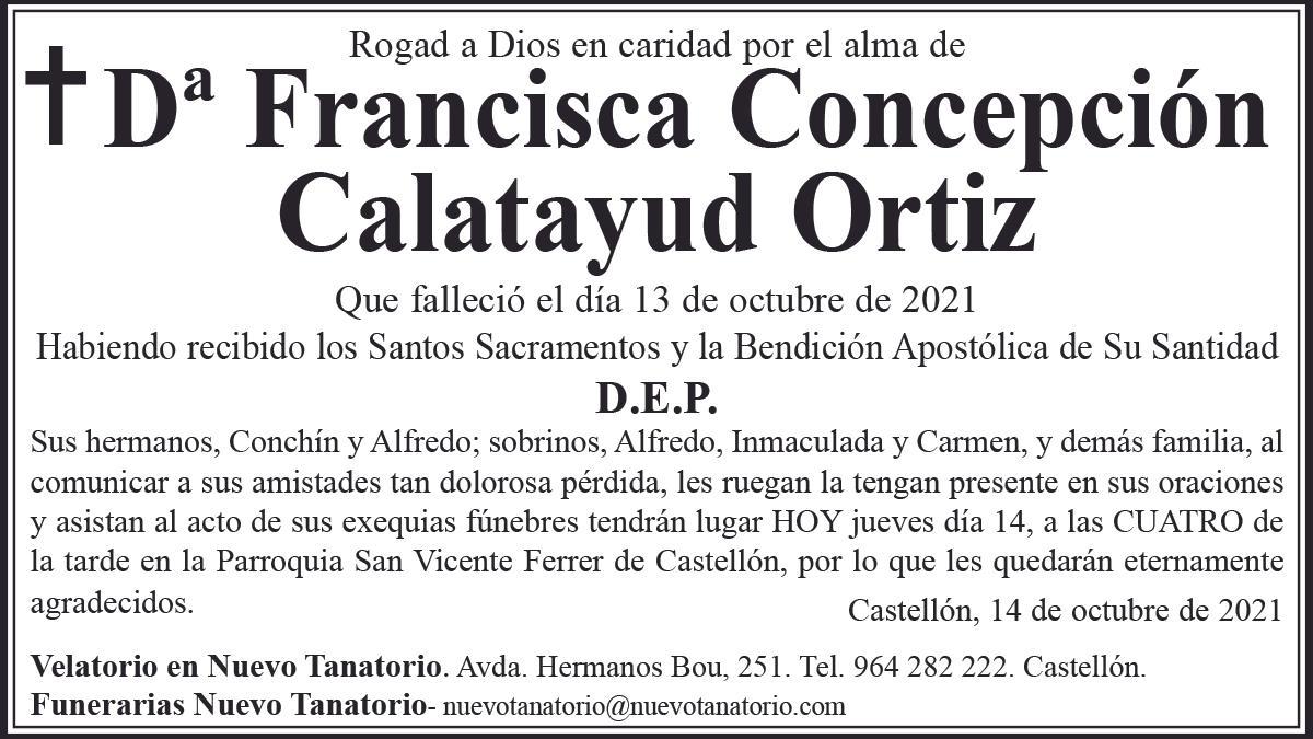 Dª Francisca Concepción Calatayud Ortiz