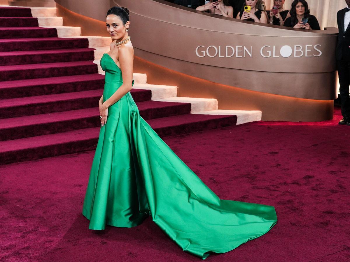 La actriz estadounidense Chase Sui Wonders, en los Globos de Oro 2026.