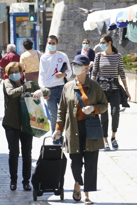 Imatges: EL mercat de Girona en un dissabte de confinament