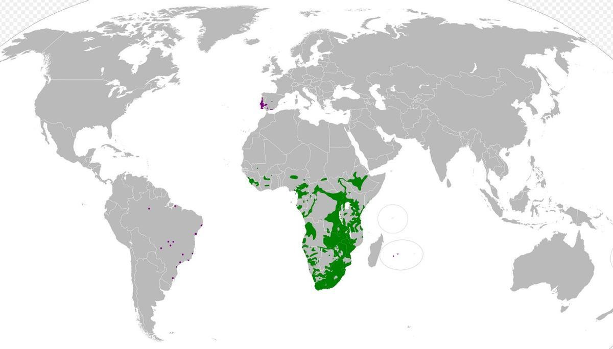 Mapa de distribución de la especie