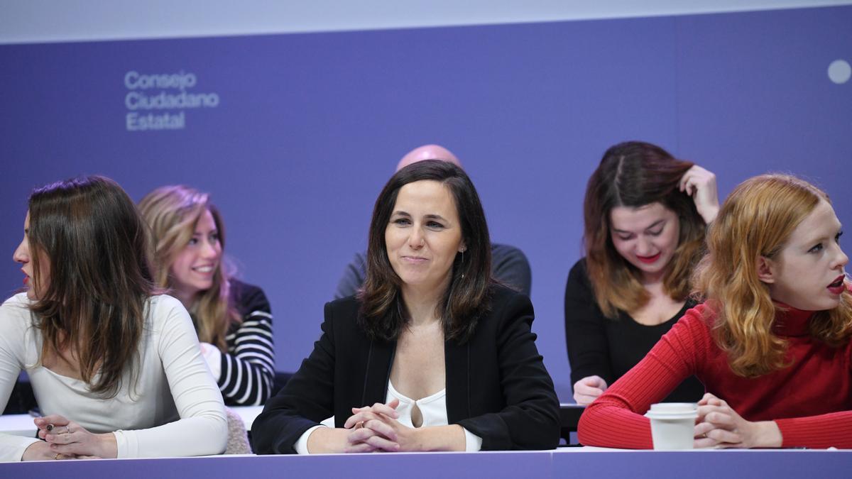 La secretaria general de Podemos y ministra de Derechos Sociales y Agenda 2030, Ione Belarra.