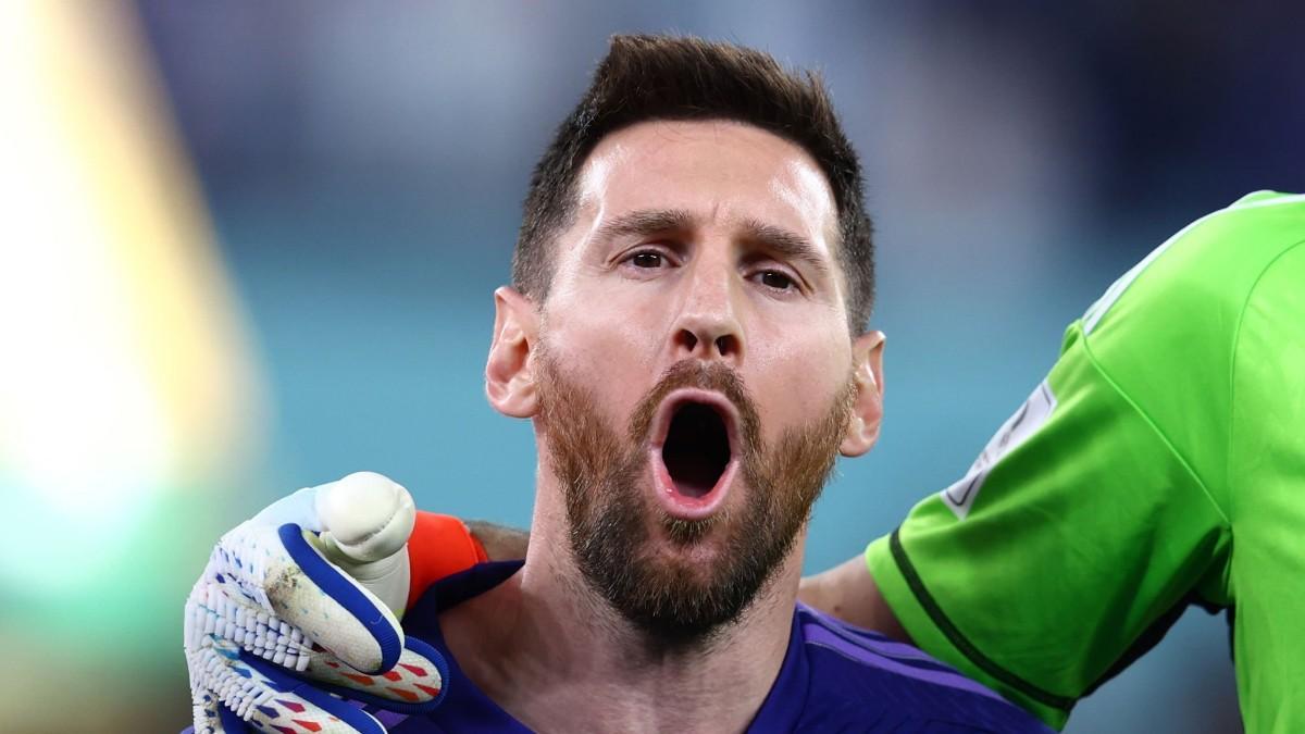 Leo Messi cantó el himno de a Argentina antes del inicio del partido