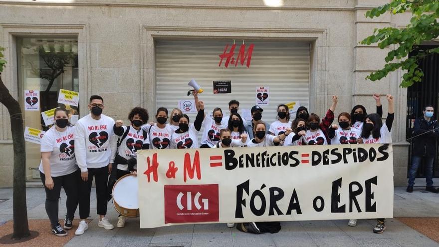 Protesta de trabajadores en Ourense el pasado viernes, en una jornada de huelga.