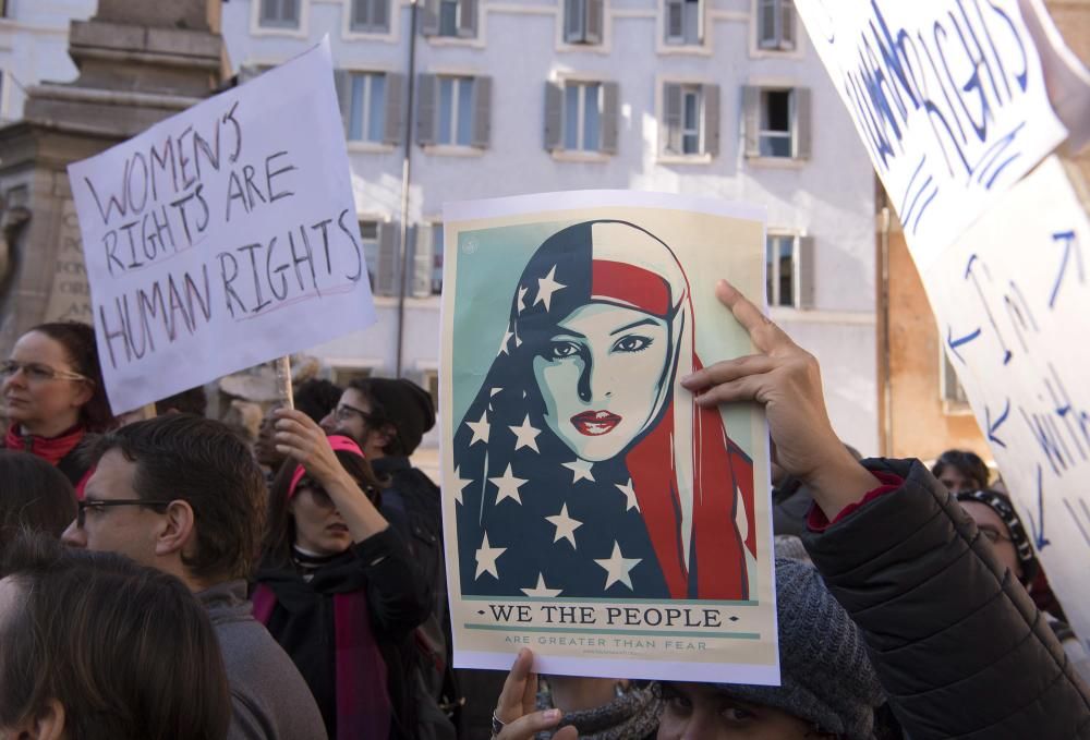 Protestas contra Donald Trump en Roma