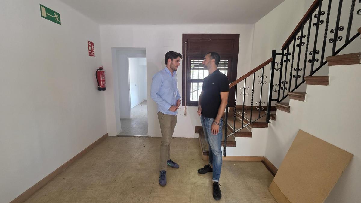 Caballero y Miquel, durante la visita