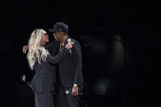 Beyoncé y Jay-Z durante un concierto en Cleveland