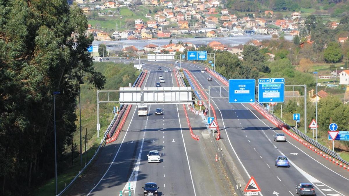 Vista del viaducto de la VG-20 en Vigo.