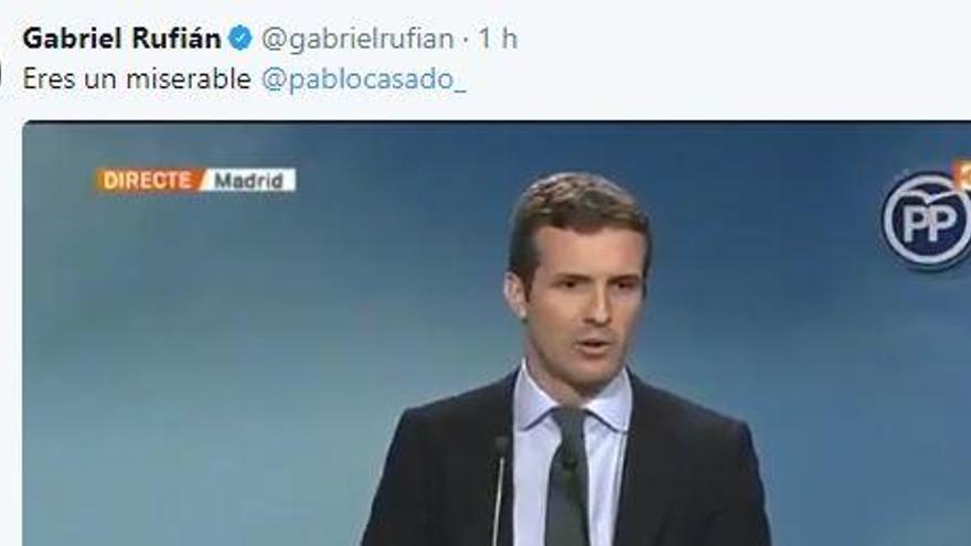 La resposta de Gabriel Rufián.