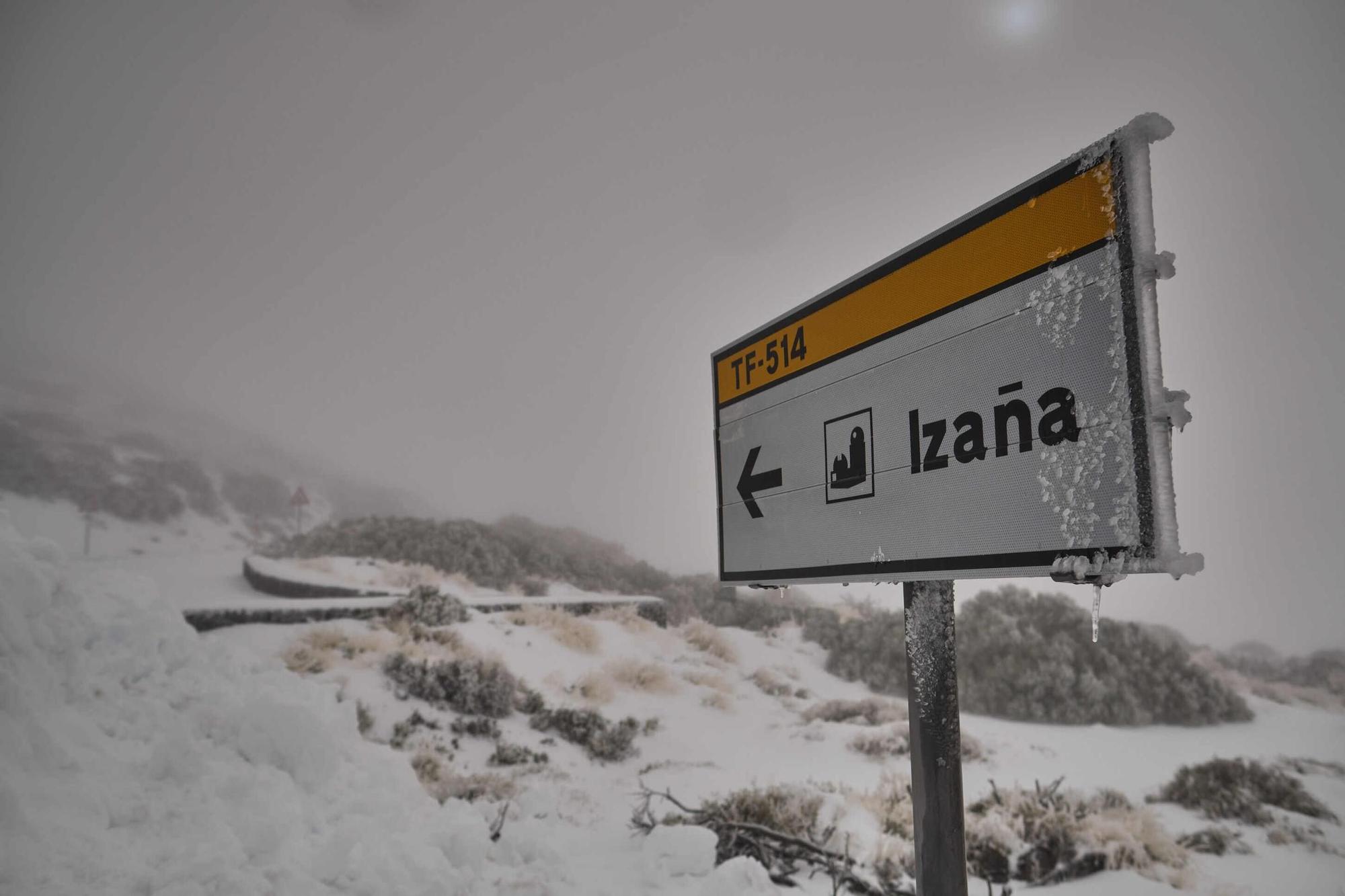 La nieve que dejó 'Filomena' en el Teide