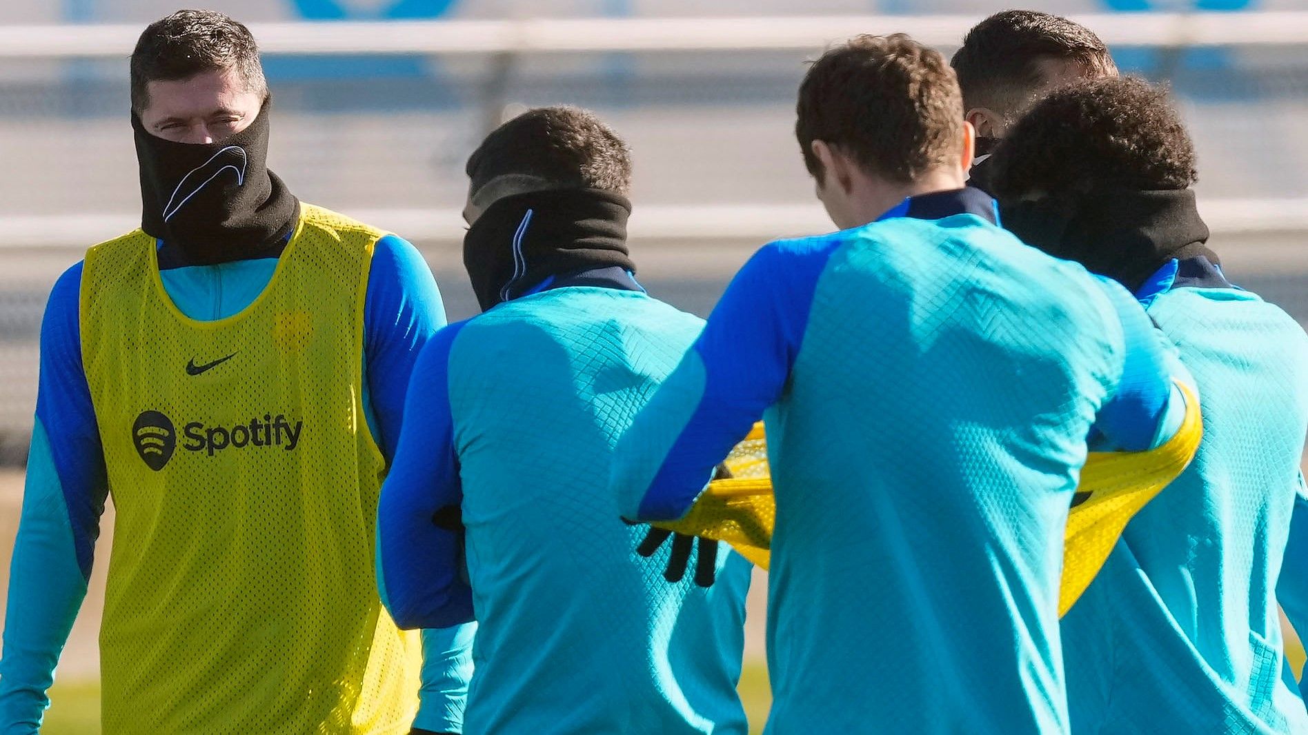 Robert Lewandowski, en el entrenamiento del miércoles previo al Betis-Barça.