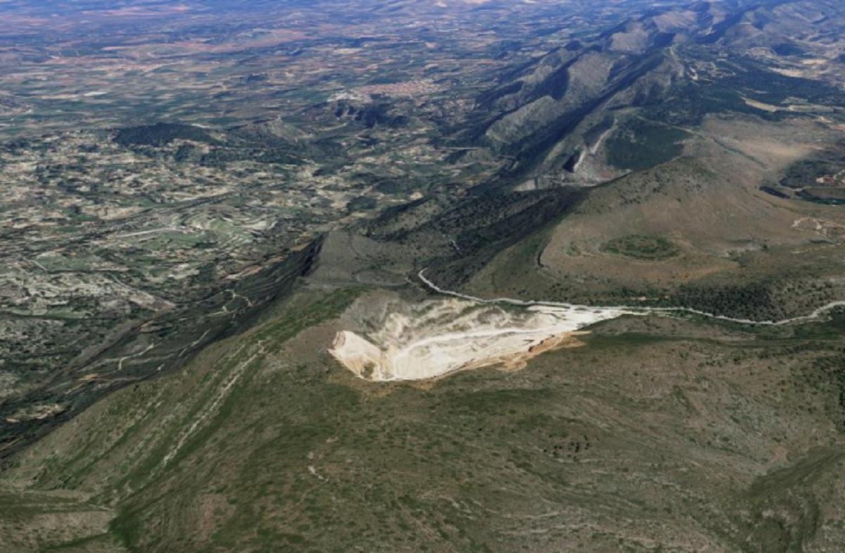 Vista aérea de la cantera