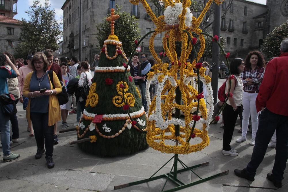 Cantos, humor y flores en los "maios" de Pontevedra