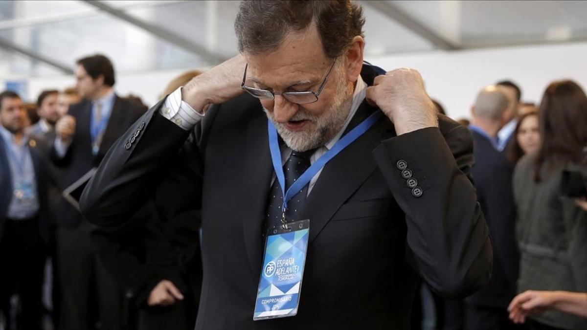 Mariano Rajoy, en el último congreso que los populares  celebraron en Madrid